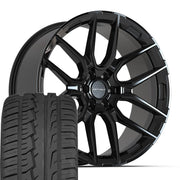 Set(4) 24x10 DF18A Gloss Black - 6x139.7 +24ET with 295/35r24 Ironman iMove GEN 2 Tires