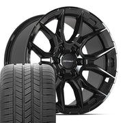 Set(4) 20x9 DF18C Gloss Black - 6x135 +18ET with 275/55r20 Goodyear Eagle LS2 Tires