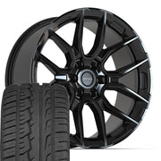 Set(4) 22x9 DF18C Gloss Black - 6x135 +18ET with 285/45r22 Ironman iMove GEN 2 SUV Tires
