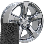 Set(4) 20x9 DG56 Chrome - 5x139.7 +19ET with 275/55r20 Sailun TerraMax RT Tires