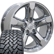 Set(4) 20x9 DG56 Chrome - 5x139.7 +19ET with 275/55r20 TBB TS-37 AT Tires