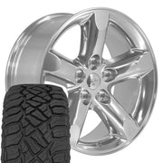 Set(4) 20x9 DG56 Polished - 5x139.7 +19ET with 275/55r20 Sailun TerraMax RT Tires