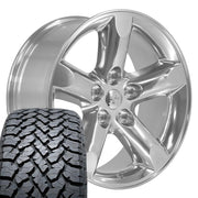 Set(4) 20x9 DG56 Polished - 5x139.7 +19ET with 275/55r20 TBB TS-37 AT Tires