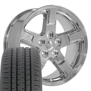 Set(4) 20x9 DG62 Chrome - 5x139.7 +19ET with 275/55r20 Bridgestone Dueler Alenza HL Plus Tires