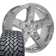 Set(4) 20x9 DG62 Chrome - 5x139.7 +19ET with 275/55r20 TBB TS-37 AT Tires