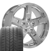 Set(4) 20x9 DG62 Chrome - 5x139.7 +19ET with 275/55r20 Goodyear Eagle LS2 Tires