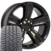 Set(4) 20x9 DG65 Satin Black - 5x139.7 +19ET with 275/55r20 Sailun TerraMax AT2 Tires