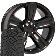 Set(4) 20x9 DG65 Satin Black - 5x139.7 +19ET with 275/55r20 Sailun TerraMax RT Tires