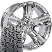 20" Replica Wheels fit Dodge Ram 1500 - DG65 Chrome 20x9, Sailun Tires Set