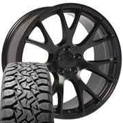Set(4) 22x10 DG69 Satin Black - 5x139.7 +25ET with 33x12.50r22 TBB TS-57 RT Tires
