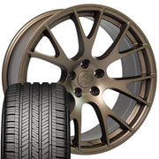 Set(4) 22x10 DG69 Satin Bronze - 5x139.7 +25ET with 285/45r22 Goodyear Eagle Touring Tires