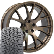 22" Replica Wheels fit Dodge Ram 1500 - DG69 Satin Bronze 22x10, Sailun Tires Set