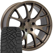 Set(4) 22x10 DG69 Satin Bronze - 5x139.7 +25ET with 33x12.50r22 Sailun TerraMax RT Tires