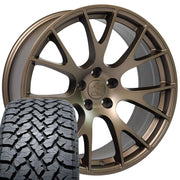 Set(4) 22x10 DG69 Satin Bronze - 5x139.7 +25ET with 285/45r22 TBB TS-37 AT Tires