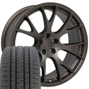 Set(4) 22x10 DG69 Satin Bronze - 5x139.7 +25ET with 285/45r22 Bridgestone Dueler Alenza HL Tires