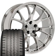 Set(4) 22x10 DG69 Chrome - 5x139.7 +25ET with 285/45r22 Goodyear Eagle Touring Tires