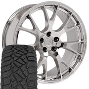 Set(4) 22x10 DG69 Chrome - 5x139.7 +25ET with 33x12.50r22 Sailun TerraMax RT Tires