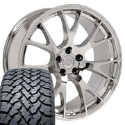 Set(4) 22x10 DG69 Chrome - 5x139.7 +25ET with 285/45r22 TBB TS-37 AT Tires