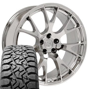 Set(4) 22x10 DG69 Chrome - 5x139.7 +25ET with 33x12.50r22 TBB TS-57 RT Tires