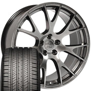 22" Replica Wheels fit Dodge Ram 1500 - DG69 Gloss Hyper Black 22x10, Goodyear Tires Set