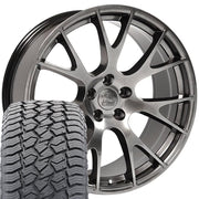 22" Replica Wheels fit Dodge Ram 1500 - DG69 Gloss Hyper Black 22x10, Sailun Tires Set