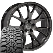 Set(4) 22x10 DG69 Gloss Hyper Black - 5x139.7 +25ET with 33x12.50r22 TBB TS-57 RT Tires