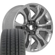 Set(4) 20x9 DG74 Gloss Gunmetal with Polished Face - 6x139.7 +19ET with 275/55r20 Bridgestone Dueler Alenza HL Plus Tires