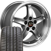 OE Wheels FR04 17x9 5x114.3 Gloss Gunmetal Machined Lip Wheels 245-45-17 Ironman iMove Gen 2 Tires SET