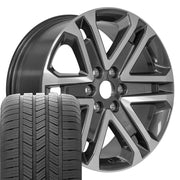 OEM Wheels FR64 20x8.5 6x135 Gloss Gunmetal Machined Wheels 275-55-20 Goodyear Eagle LS2 Tires SET