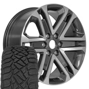 Set(4) 20x8.5 FR64 Gloss Gunmetal Machined - 6x135 +44ET with 275/55r20 Sailun TerraMax RT Tires
