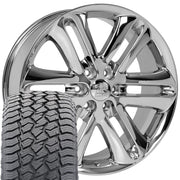 Set(4) 22x9 FR76 Chrome - 6x135 +44ET with 285/45r22 Sailun TerraMax AT2 Tires