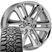 Set(4) 22x9 FR76 Chrome - 6x135 +44ET with 33x12.50r22 TBB TS-57 RT Tires