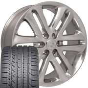 Set(4) 22x9 FR76 Polished - 6x135 +44ET with 285/45r22 Goodyear Eagle Sport Tires