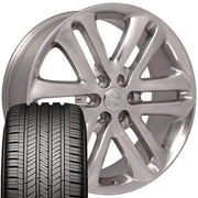 Set(4) 22x9 FR76 Polished - 6x135 +44ET with 285/45r22 Goodyear Eagle Touring Tires