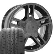 OE Wheels FR81 20x9 5x135 Gloss Black Wheels 275-55-20 Goodyear Eagle LS2 Tires SET