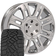 Set(4) 20x8.5 FR98 Chrome - 6x135 +44ET with 275/55r20 Sailun TerraMax RT Tires