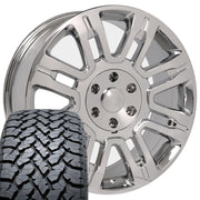 Set(4) 20x8.5 FR98 Chrome - 6x135 +44ET with 275/55r20 TBB TS-37 AT Tires