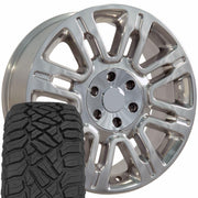 Set(4) 20x8.5 FR98 Polished - 6x135 +44ET with 275/55r20 Sailun TerraMax RT Tires