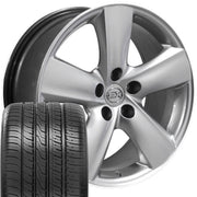 OE Wheels LX19 18x8 5x114.3 Gloss Hyper Silver Wheels 245-40-18 Ironman iMove GEN 3 Tires SET