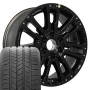 Set(4) 20x8 NS33 Satin Black - 6x139.7 +23ET with 275/55r20 Goodyear Eagle LS2 Tires