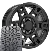 17" Replica Wheels fit Toyota 4Runner - TY16B Matte Black 17x7, Sailun Tires Set