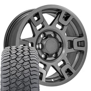 17" Replica Wheels fit Toyota 4Runner - TY16B Satin Graphite 17x7, Sailun Tires Set