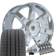 Set(4) 22x9 CA80 Chrome - 6x139.7 +31ET with 285/45r22 Bridgestone Dueler Alenza HL Tires &amp; TPMS