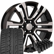 Set(4) 22x9 CV44 Gloss Black Machined - 6x139.7 +24ET with 285/45r22 Ironman iMove GEN 2 SUV Tires &amp; TPMS