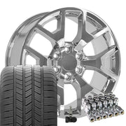 Set(4) 20x9 CV92 Chrome - 6x139.7 +27ET with 275/55r20 Goodyear Eagle LS2 Tires &amp; TPMS