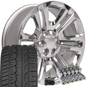 Set(4) 22x9 CV99 Chrome - 6x139.7 +31ET with 285/45r22 Ironman iMove GEN 2 SUV Tires &amp; TPMS