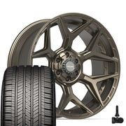 Set(4) 22x10 4P06 Satin Bronze - 6x135 &amp; 6x139.7 -18ET with 285/45r22 Goodyear Eagle Touring Tires &amp; TPMS