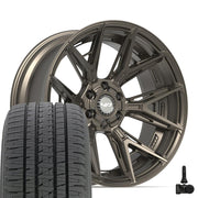 Set(4) 22x10 4P40 Satin Bronze - 6x135 &amp; 6x139.7 -18ET with 285/45r22 Bridgestone Dueler Alenza HL Tires &amp; TPMS