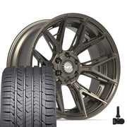 Set(4) 22x10 4P40 Satin Bronze - 6x135 &amp; 6x139.7 -18ET with 285/45r22 Goodyear Eagle Sport Tires &amp; TPMS