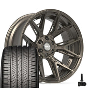 Set(4) 22x10 4P40 Satin Bronze - 6x135 &amp; 6x139.7 -18ET with 285/45r22 Goodyear Eagle Touring Tires &amp; TPMS